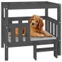 Cama para perros madera maciza de pino gris 75,5x63,5x70 cm en Camas para perros | Comprar online en Foru.es