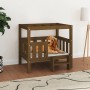 Cama para perros madera maciza pino marrón miel 75,5x63,5x70 cm en Camas para perros | Comprar online en Foru.es