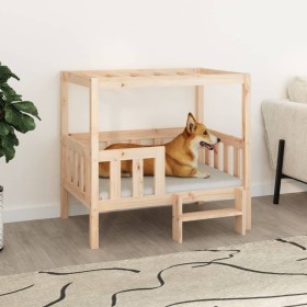 Cama para perros madera maciza de pino 95,5x73,5x90 cm en Camas para perros | Comprar online en Foru.es