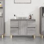 Armario de lavabo madera contrachapada gris Sonoma 80x33x60 cm de vidaXL, Tocadores de baño - Ref: Foro24-821274, Precio: 91,...