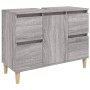 Armario de lavabo madera contrachapada gris Sonoma 80x33x60 cm de vidaXL, Tocadores de baño - Ref: Foro24-821274, Precio: 91,...