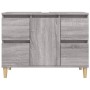Armario de lavabo madera contrachapada gris Sonoma 80x33x60 cm de vidaXL, Tocadores de baño - Ref: Foro24-821274, Precio: 91,...