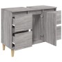 Armario de lavabo madera contrachapada gris Sonoma 80x33x60 cm de vidaXL, Tocadores de baño - Ref: Foro24-821274, Precio: 91,...