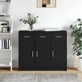 Sideboard aus schwarzem Holzwerkstoff 91x28x75 cm von vidaXL, Sideboards - Ref: Foro24-823009, Preis: 117,65 €, Rabatt: %