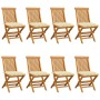 Sillas de jardín 8 uds teca maciza con cojines blanco crema en Sillas de jardín | Comprar online en Foru.es