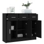 Aparador de madera de ingeniería negro 91x28x75 cm de vidaXL, Aparadores - Ref: Foro24-823009, Precio: 119,89 €, Descuento: %
