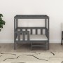 Cama para perros madera maciza de pino gris 95,5x73,5x90 cm en Camas para perros | Comprar online en Foru.es