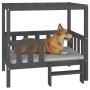Cama para perros madera maciza de pino gris 95,5x73,5x90 cm en Camas para perros | Comprar online en Foru.es