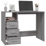 Escritorio con cajones contrachapada gris Sonoma 102x50x76 cm de vidaXL, Escritorios - Ref: Foro24-823038, Precio: 94,44 €, D...