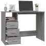 Escritorio con cajones contrachapada gris Sonoma 102x50x76 cm de vidaXL, Escritorios - Ref: Foro24-823038, Precio: 92,98 €, D...
