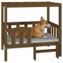 Cama para perros madera maciza pino marrón miel 95,5x73,5x90 cm en Camas para perros | Comprar online en Foru.es
