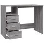 Escritorio con cajones contrachapada gris Sonoma 102x50x76 cm de vidaXL, Escritorios - Ref: Foro24-823038, Precio: 94,44 €, D...