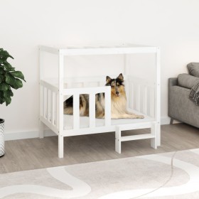 Cama para perros madera maciza de pino blanco 105,5x83,5x100 cm en Camas para perros | Comprar online en Foru.es