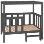Cama para perros madera maciza de pino gris 105,5x83,5x100 cm en Camas para perros | Comprar online en Foru.es
