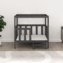 Cama para perros madera maciza de pino gris 105,5x83,5x100 cm en Camas para perros | Comprar online en Foru.es