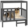 Cama para perros madera maciza de pino gris 105,5x83,5x100 cm en Camas para perros | Comprar online en Foru.es
