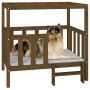 Cama perros madera maciza pino marrón miel 105,5x83,5x100 cm en Camas para perros | Comprar online en Foru.es
