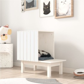 Casa para gatos de madera maciza de pino blanco 60x36x60 cm en Mobiliario para gatos | Comprar online en Foru.es
