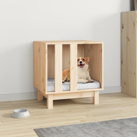 Caseta para perros madera maciza de pino 50x40x52 cm en Casetas para perros | Comprar online en Foru.es
