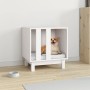 Caseta para perros madera maciza de pino blanco 50x40x52 cm en Casetas para perros | Comprar online en Foru.es