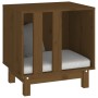 Cama para perros madera maciza pino marrón miel 50x40x52 cm en Casetas para perros | Comprar online en Foru.es