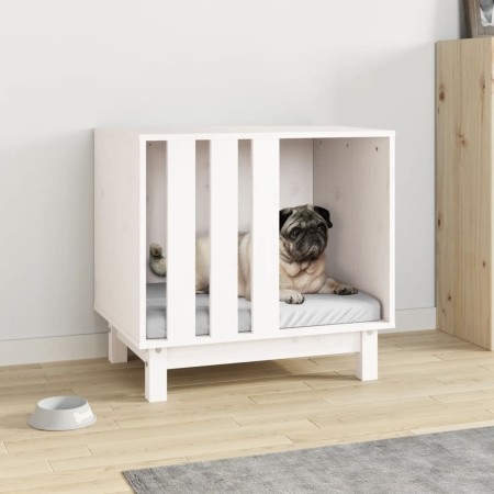 Caseta para perros madera maciza de pino blanco 60x45x57 cm en Casetas para perros | Comprar online en Foru.es