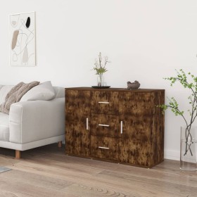 Aparador madera contrachapada roble ahumado 91x29,5x65 cm de vidaXL, Aparadores - Ref: Foro24-823347, Precio: 82,67 €, Descue...