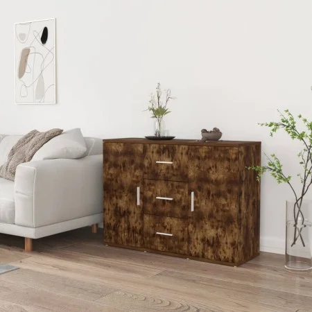 Aparador madera contrachapada roble ahumado 91x29,5x65 cm de vidaXL, Aparadores - Ref: Foro24-823347, Precio: 81,66 €, Descue...