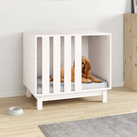 Caseta para perros madera maciza de pino blanco 70x50x62 cm en Casetas para perros | Comprar online en Foru.es