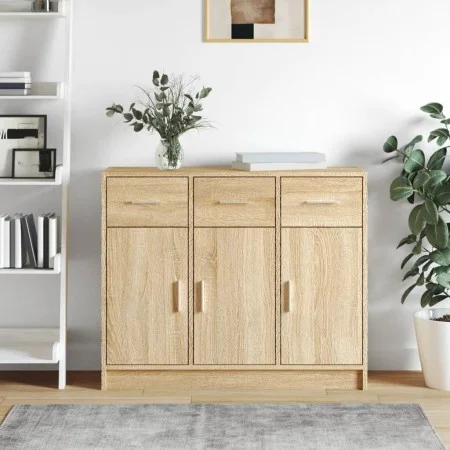 Aparador de madera de ingeniería color roble Sonoma 91x28x75 cm de vidaXL, Aparadores - Ref: Foro24-823011, Precio: 101,59 €,...