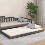 Estructura de cama madera maciza de pino gris 90x200 cm de vidaXL, Camas y somieres - Ref: Foro24-823496, Precio: 97,05 €, De...