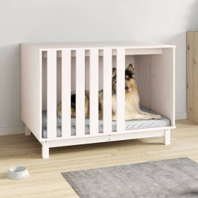 Cama para perros madera maciza de pino blanco 100x70x72 cm en Casetas para perros | Comprar online en Foru.es
