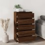 Cómoda de madera contrachapada roble marrón 60x36x103 cm de vidaXL, Cajoneras - Ref: Foro24-823023, Precio: 123,57 €, Descuen...