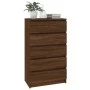 Cómoda de madera contrachapada roble marrón 60x36x103 cm de vidaXL, Cajoneras - Ref: Foro24-823023, Precio: 115,76 €, Descuen...