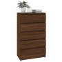 Cómoda de madera contrachapada roble marrón 60x36x103 cm de vidaXL, Cajoneras - Ref: Foro24-823023, Precio: 123,57 €, Descuen...