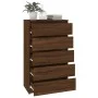 Cómoda de madera contrachapada roble marrón 60x36x103 cm de vidaXL, Cajoneras - Ref: Foro24-823023, Precio: 115,76 €, Descuen...
