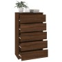 Cómoda de madera contrachapada roble marrón 60x36x103 cm de vidaXL, Cajoneras - Ref: Foro24-823023, Precio: 123,57 €, Descuen...