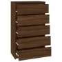 Cómoda de madera contrachapada roble marrón 60x36x103 cm de vidaXL, Cajoneras - Ref: Foro24-823023, Precio: 115,76 €, Descuen...
