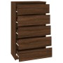 Cómoda de madera contrachapada roble marrón 60x36x103 cm de vidaXL, Cajoneras - Ref: Foro24-823023, Precio: 123,57 €, Descuen...