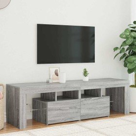 Mueble de TV con luces LED gris Sonoma 140x36,5x40 cm en Muebles TV | Comprar online en Foru.es