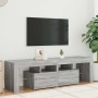 Mueble de TV con luces LED gris Sonoma 140x36,5x40 cm en Muebles TV | Comprar online en Foru.es