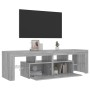 Mueble de TV con luces LED gris Sonoma 140x36,5x40 cm en Muebles TV | Comprar online en Foru.es