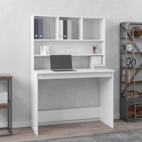 Escritorio estantes madera contrachapada blanco 102x45x148 cm de vidaXL, Escritorios - Ref: Foro24-823000, Precio: 76,36 €, D...