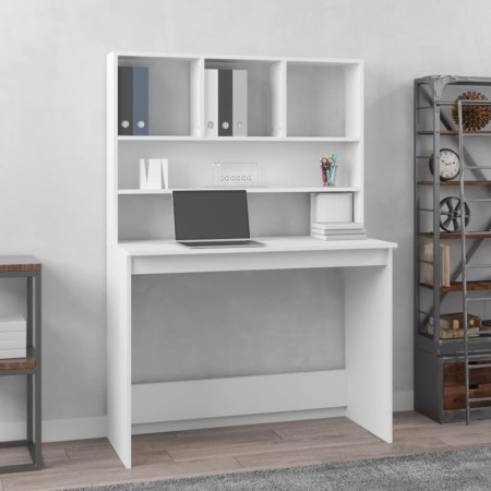 Escritorio estantes madera contrachapada blanco 102x45x148 cm de vidaXL, Escritorios - Ref: Foro24-823000, Precio: 76,36 €, D...