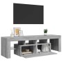 Mueble de TV con luces LED gris Sonoma 140x36,5x40 cm en Muebles TV | Comprar online en Foru.es