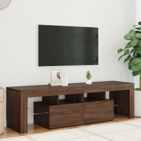 Mueble de TV con luces LED marrón roble 140x36,5x40 cm en Muebles TV | Comprar online en Foru.es