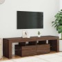Mueble de TV con luces LED marrón roble 140x36,5x40 cm en Muebles TV | Comprar online en Foru.es