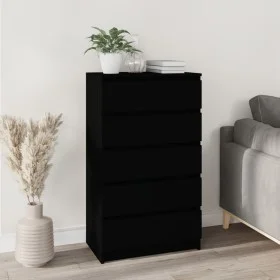 Cajonera de madera contrachapada negro 60x36x103 cm de vidaXL, Cajoneras - Ref: Foro24-823017, Precio: 107,09 €, Descuento: %
