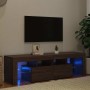Mueble de TV con luces LED marrón roble 140x36,5x40 cm en Muebles TV | Comprar online en Foru.es