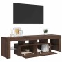 Mueble de TV con luces LED marrón roble 140x36,5x40 cm en Muebles TV | Comprar online en Foru.es